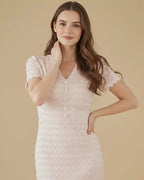 Blaer Recycled Cotton Lace Mini Dress with Short Sleeves