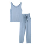 Bamboo Womens Loungewear & Nightwear 4 Piece Set - Pastel Blue