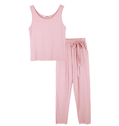 Bamboo Womens Loungewear & Nightwear 4 Piece Set - Blush Pink