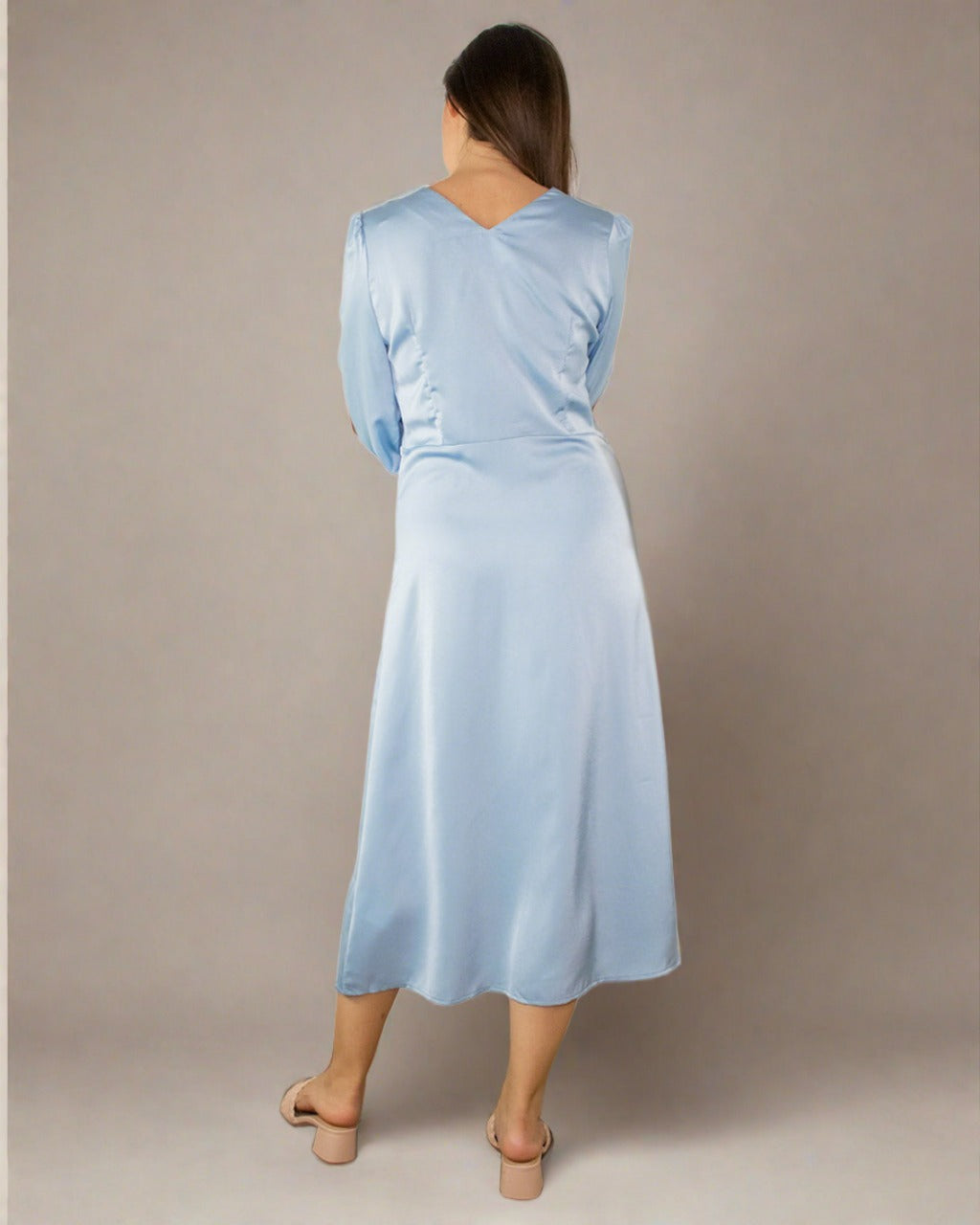 Light blue wrap dress hotsell long sleeve