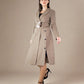 Tayah Women Midi Fitted Coat with Belt - Tailored Trench Coat