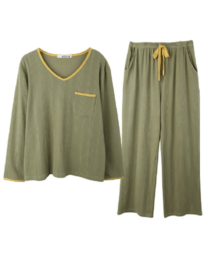 ADKN Cosy Green Knit Pajamas