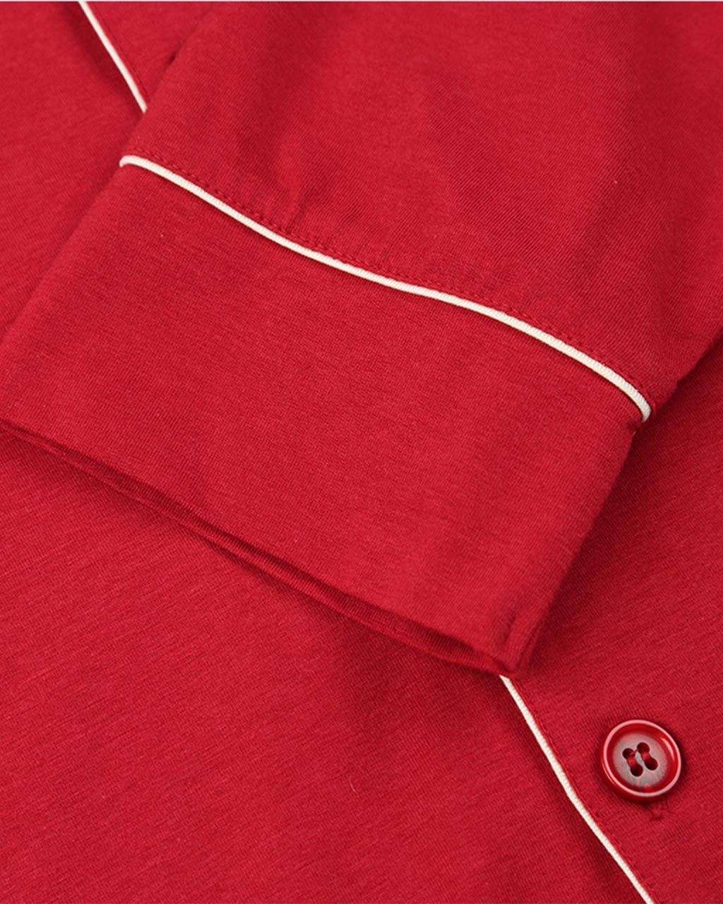 ADKN Red Bamboo and Organic Cotton Button Mens Pyjamas