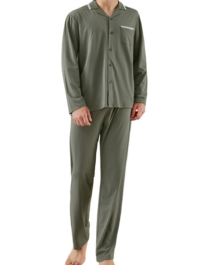 ADKN Khaki Mens Pajamas from Bamboo and Organic Cotton