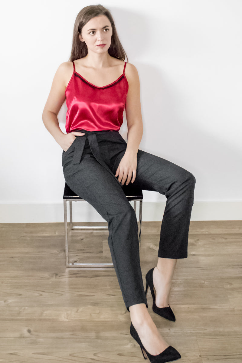 ADKN Lysis Black Slim Ankle Trousers