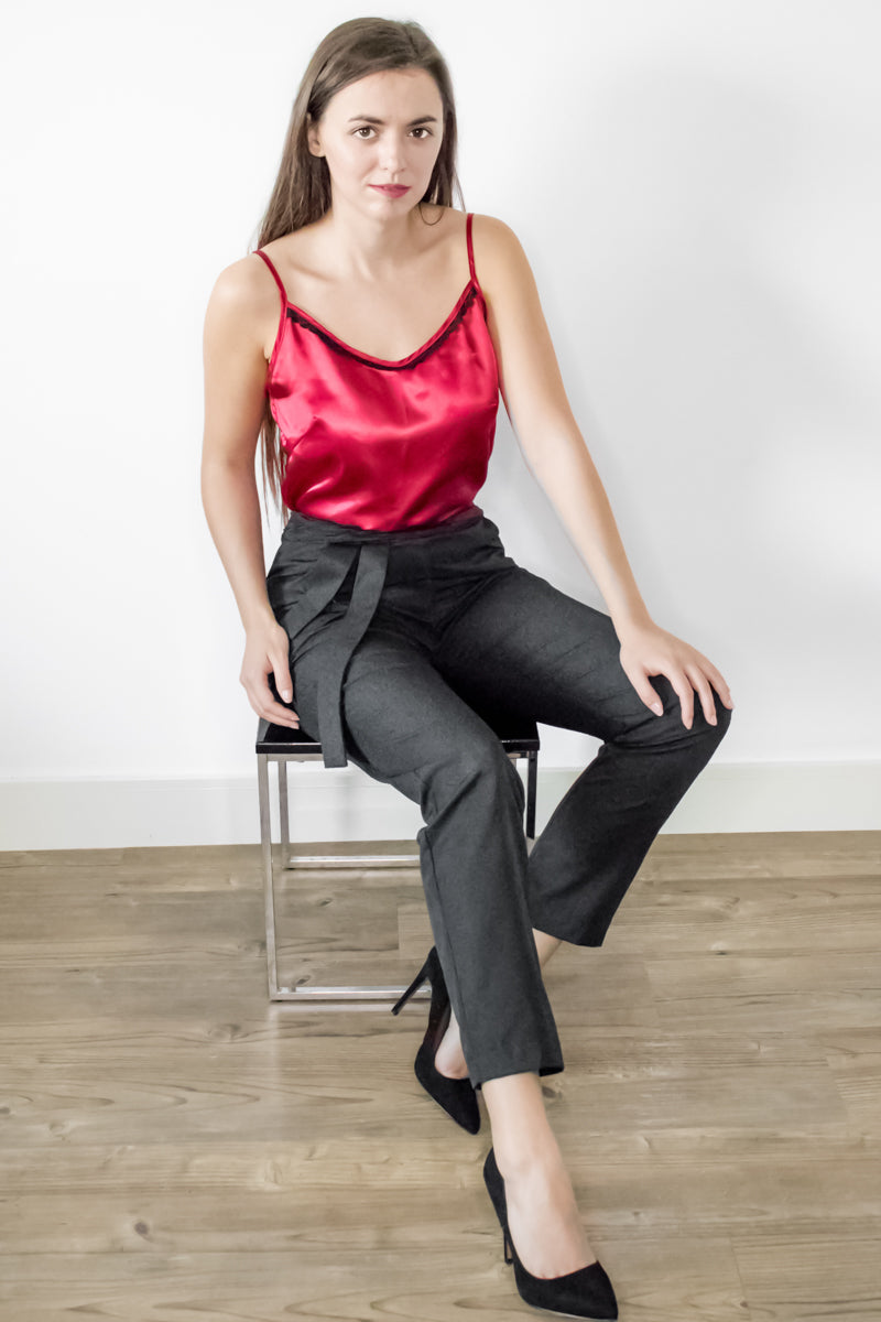 ADKN Lysis Black Slim Ankle Trousers