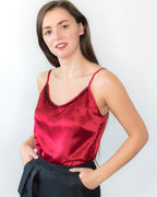 ADKN Kami Red Satin Cami Top