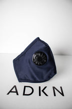 ADKN 4 Layers Bamboo Reusable Face Mask for Kids with PM 2.5 Filter and Valve Ocean Navy