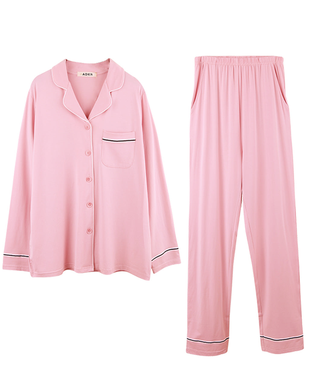 Button Pyjamas Pink Button Up Pyjamas - Womens Bamboo Pyjamas | ADKN UK