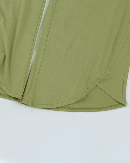 ADKN Bamboo Sleeveless Pyjamas Loungewear with Cropped Trousers - Lime