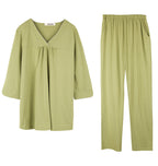 ADKN Bamboo & Organic Cotton Womens Pyjamas - Half Sleeve PJS - Lime