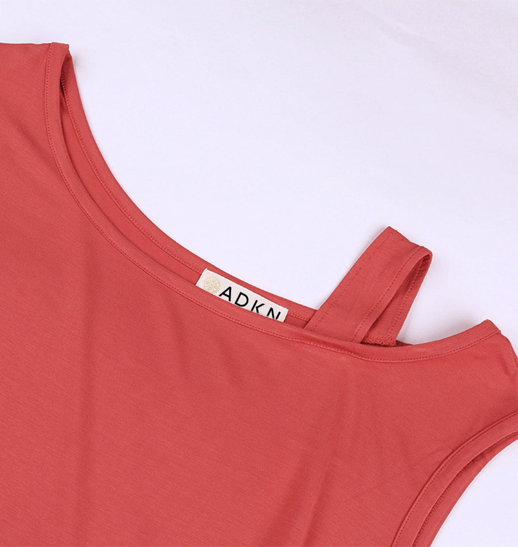 ADKN Bamboo Women Loungewear - Slip Dress in Coral Red