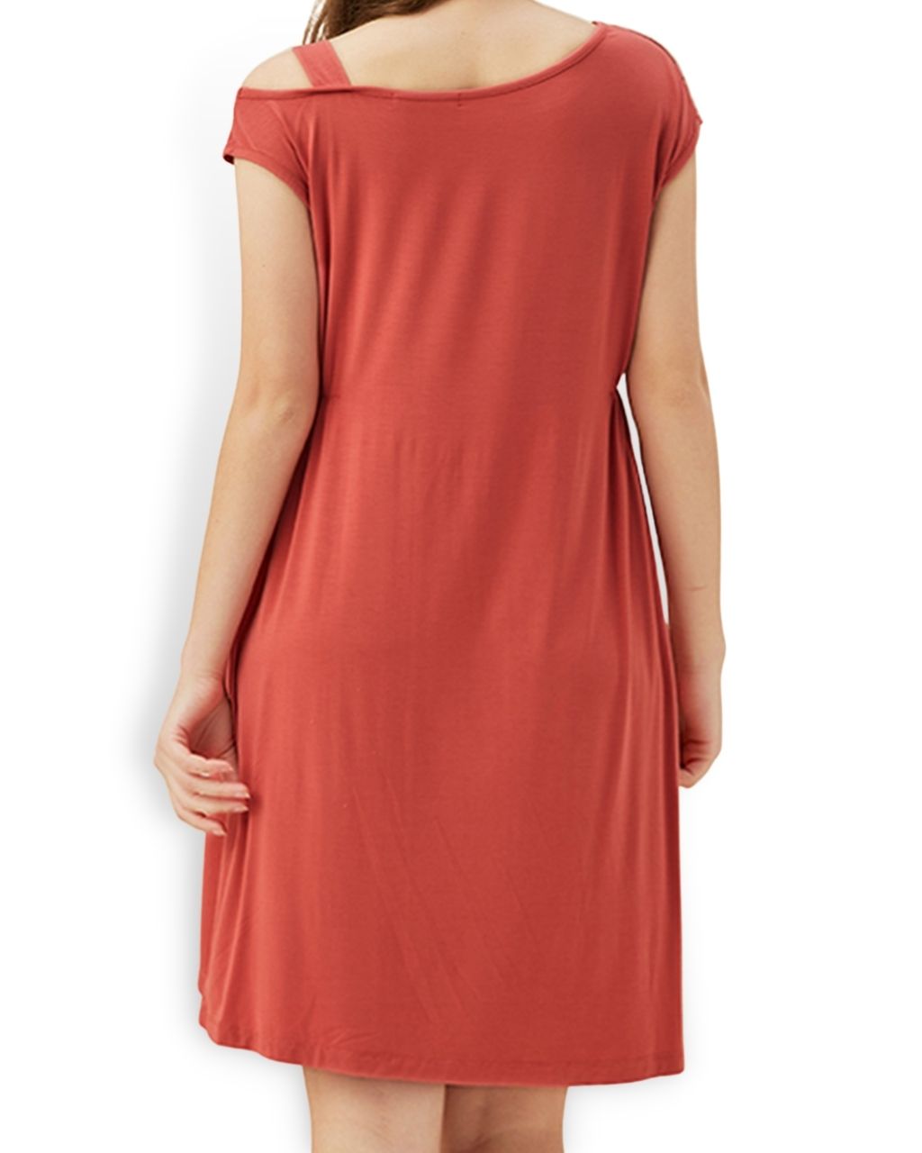ADKN Bamboo Women Loungewear - Slip Dress in Coral Red