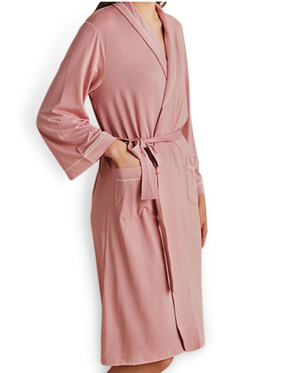 Womens Bamboo Dressing Gown - Blush Pink