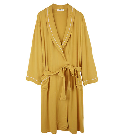 ADKN Bamboo Womens Dressing Gown - Mustard Yellow