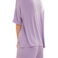 Bamboo Womens Short Sleeve & Cropped Trousers Loungewear - Lavender Pyjamas