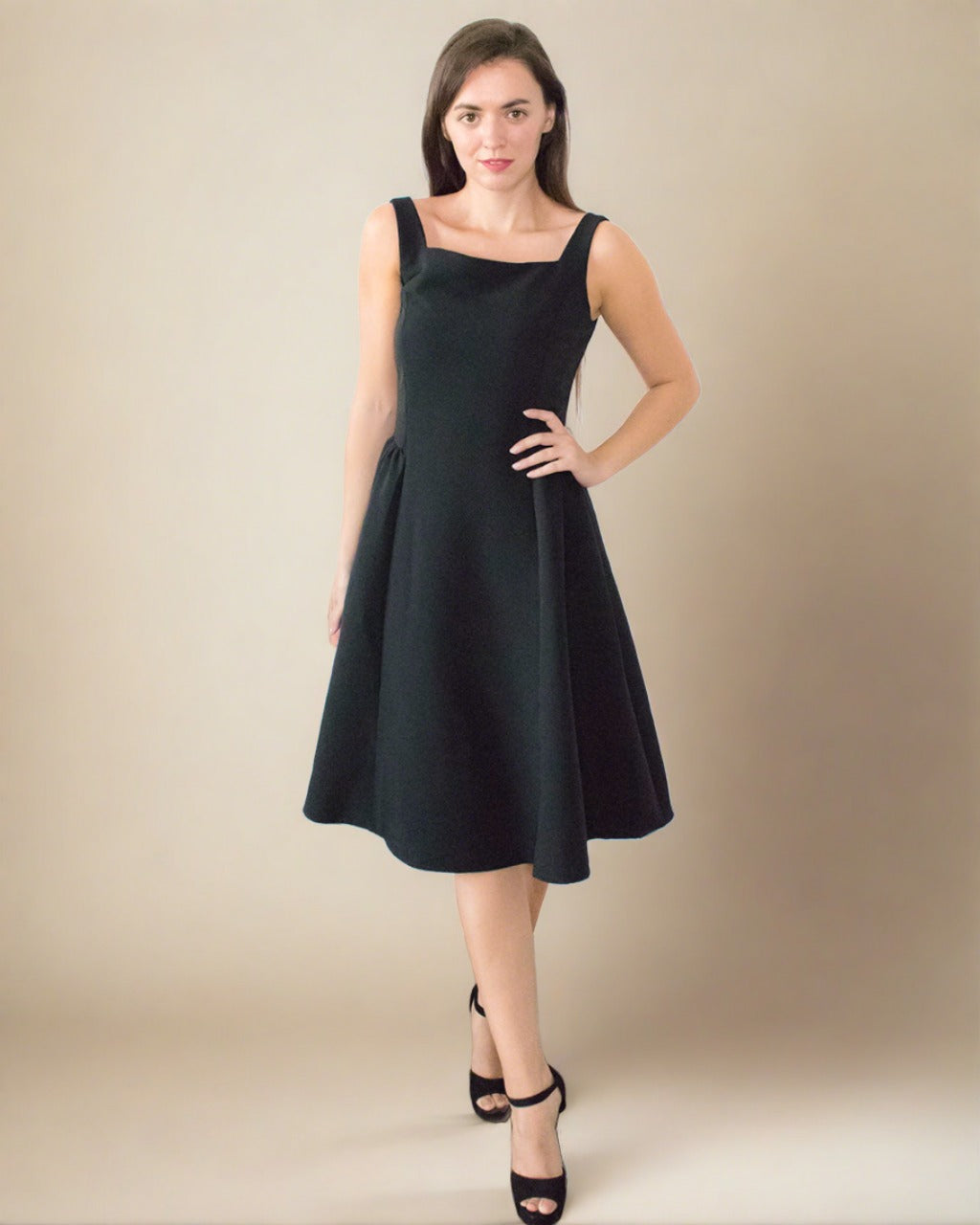 Classic Fit&Flare Black Dress - Sustainable Dress | ADKN UK