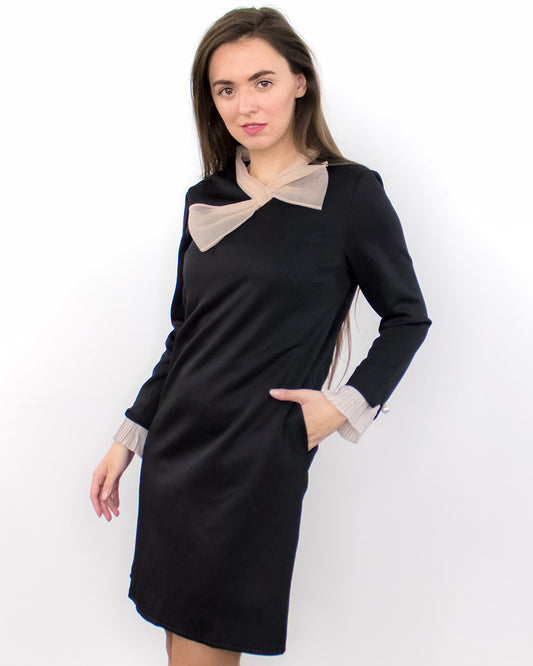 Lana Black Long Sleeve Dress with Pockets
