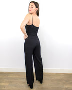 ADKN Ena Black Crepe Wide Leg Jumpsuit