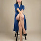 Farrah Blue Dress - Button Dress with Short Sleeves