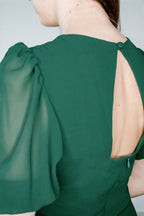 ADKN Freya Emerald Green Sweetheart Midi Dress