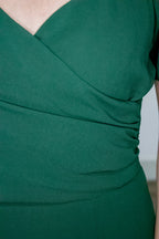 ADKN Freya Emerald Green Sweetheart Midi Dress