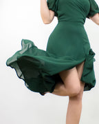 ADKN Freya Emerald Green Sweetheart Midi Dress
