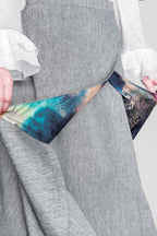 ADKN Plya Grey Fit & Flare High Waist Skirt with Pockets