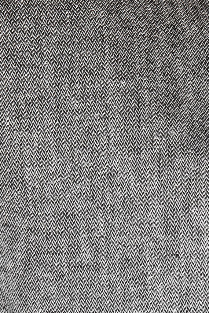 Sustainable tweed houndstooth hemp fabric for Abbe Jacket by ADKN
