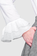 ADKN Tapio White Button-up Organic Cotton Blouse