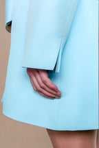 ADKN Cardea Pastel Blue Oversized Coat with Scarf