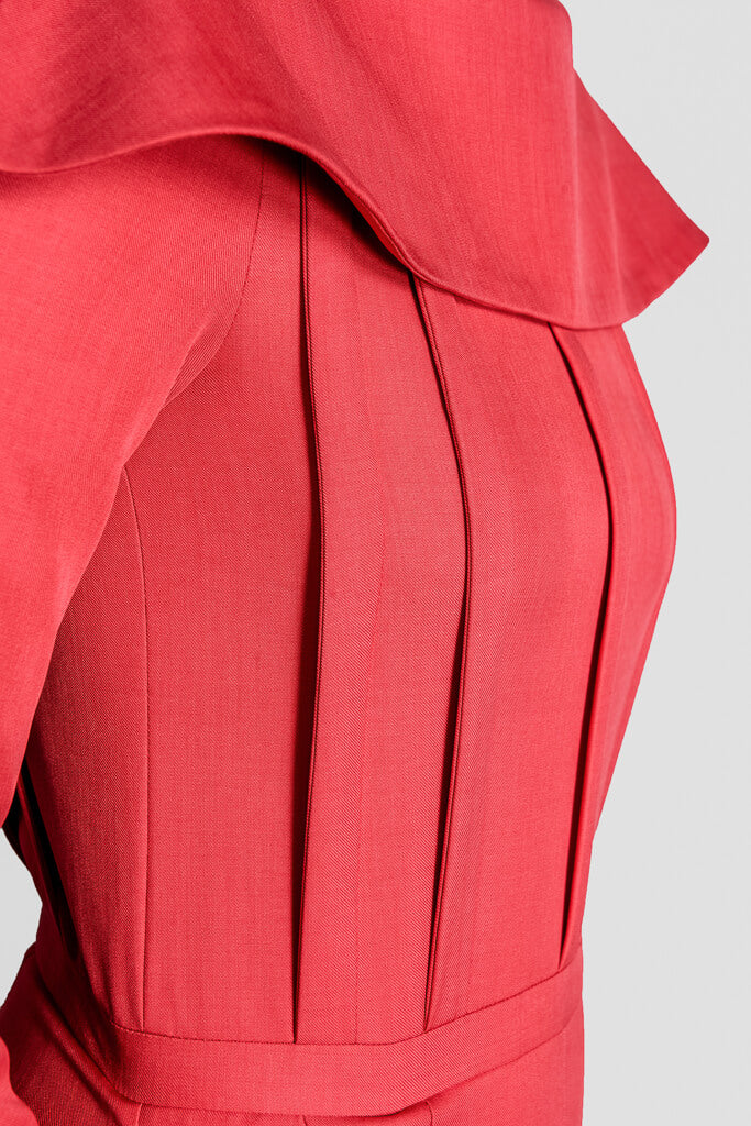 ADKN Kea Rose Red Wide-Leg Long Sleeve Jumpsuit