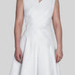 Sleveless occasion formal skater fit & flare white recycled dress for spring weddings Eirene by ADKN ethically made in UK