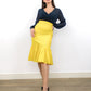 Myrto Yellow Pencil Skirt - Ruffle Midi Skirt