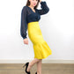 Myrto Yellow Pencil Skirt - Ruffle Midi Skirt