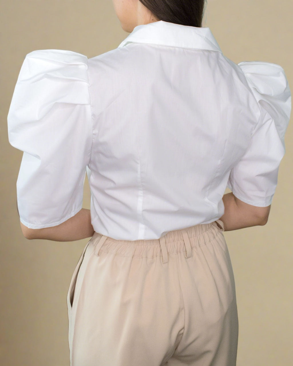 ADKN Quin Puff Sleeve White Shirt