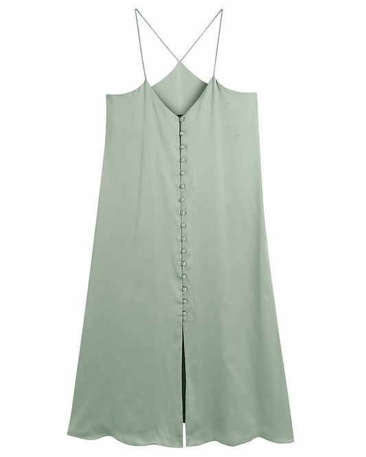 Zoie Mint Green Summer Strappy Dress - Midi Slip Dress