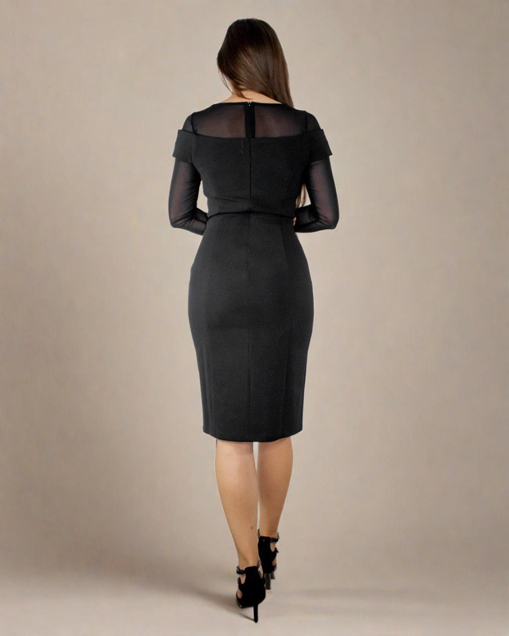 ADKN Kera Black Long Sleeve Bodycon Mini Dress