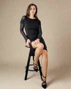 ADKN Kera Black Long Sleeve Bodycon Mini Dress