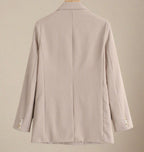 ADKN Mina Beige Cotton Oversized Summer Blazer