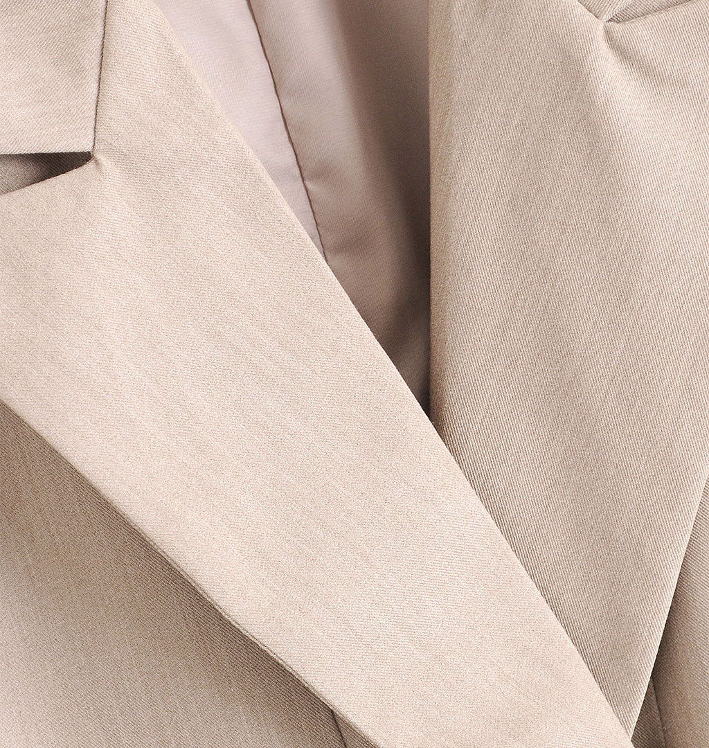 ADKN Mina Beige Cotton Oversized Summer Blazer