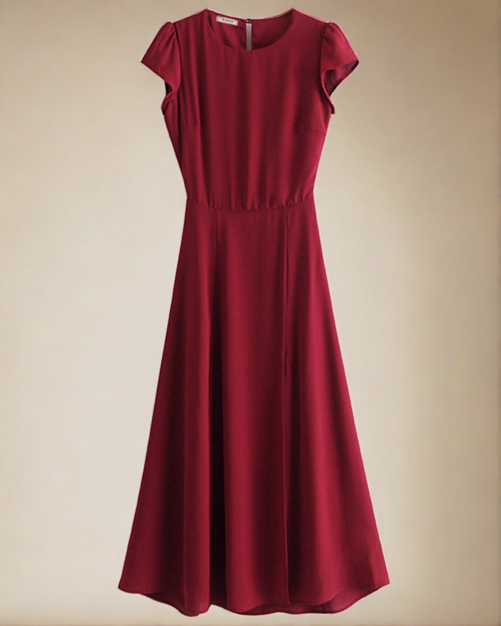 ADKN Adia Midi Red Dress with Thigh Slit