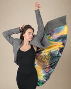 ADKN Baldo Grey Longline Fit and Flare Coat