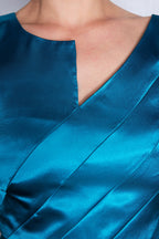 ADKN Eirene Blue Satin Crop Top