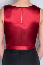 ADKN Eirene Red Satin Crop Top